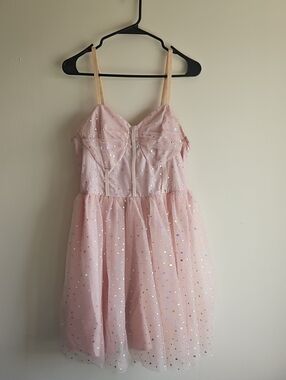 Pink Sequin Tulle Party Dress